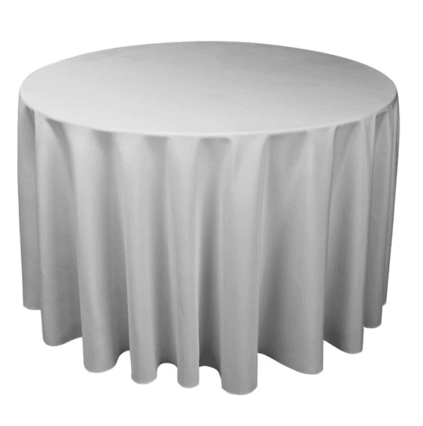 French Affair Hire Silver Grey Round Tablecloth (300cm)
