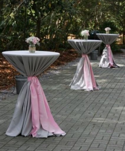 SilverGrey Cocktail Table and tablscloth